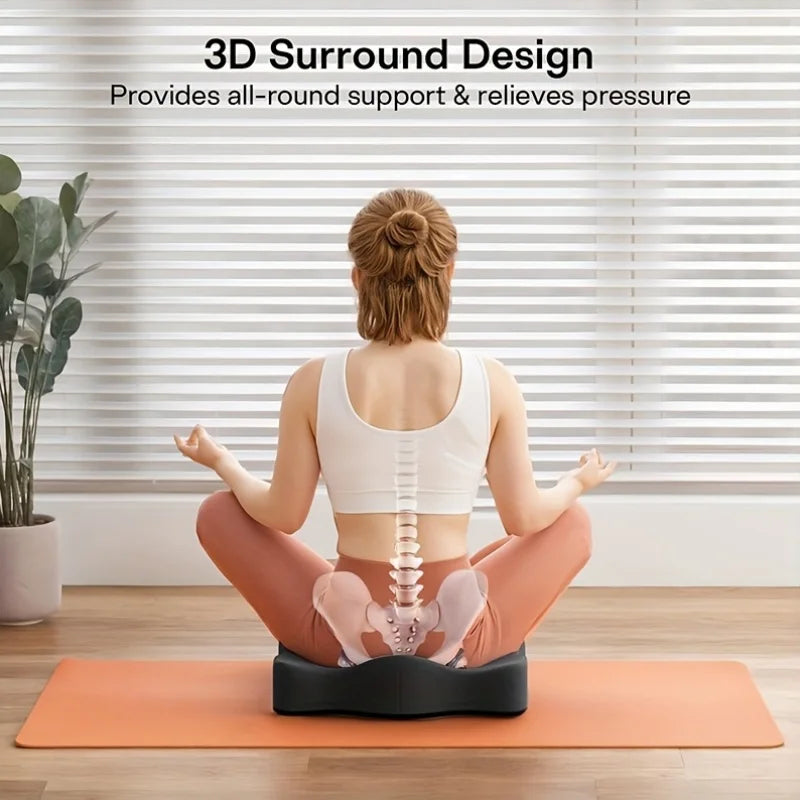 Ergonomic Seat Cushion, Chair Cushion, Three-Zone Memory Foam Support,Soft and Comfortable Structured Base Removable Summer Gift