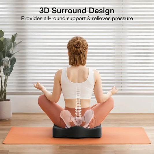 Ergonomic Seat Cushion, Chair Cushion, Three-Zone Memory Foam Support,Soft and Comfortable Structured Base Removable Summer Gift