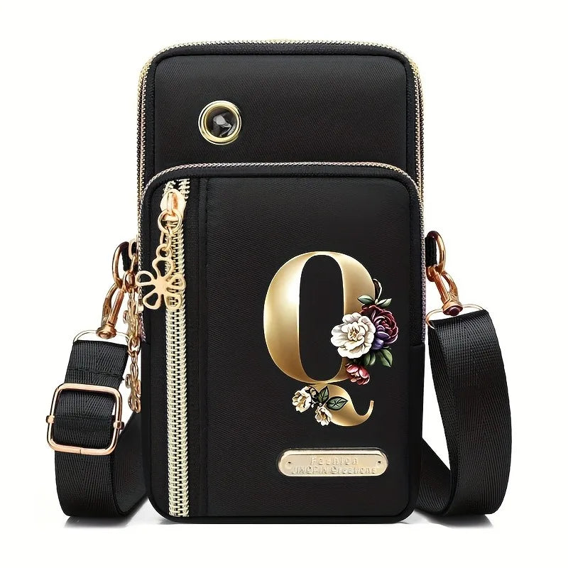 Huaben Letter Z Printed Fashion Casual Messenger Bag Change New Nylon Cloth New Mobile Phone Bag Women's Bag