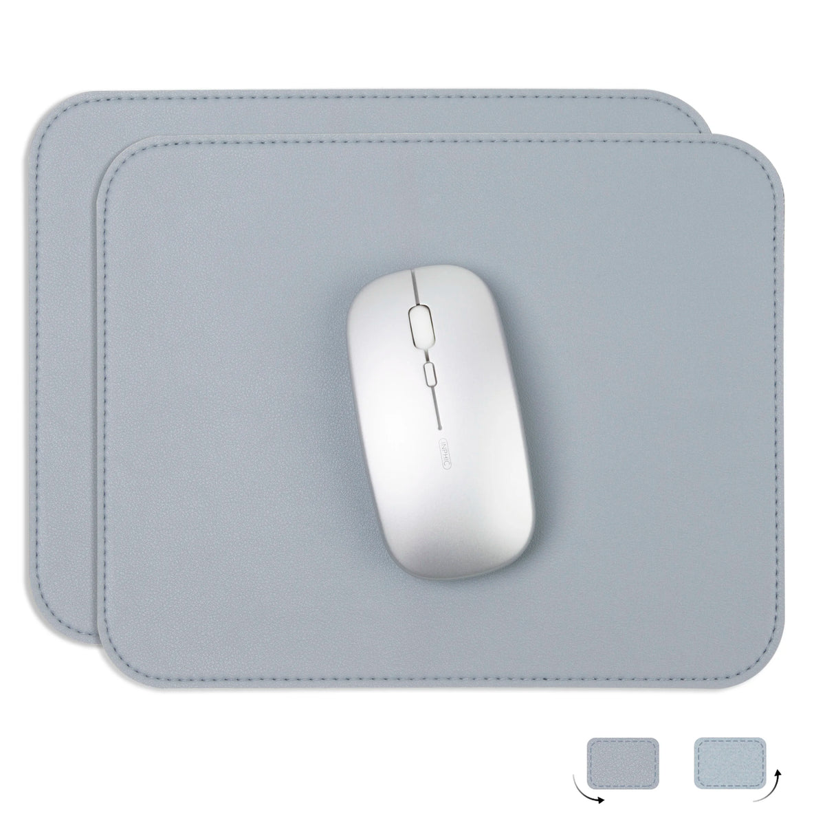 2pack Leather Mouse Pad with Stitched Edge for Laptop Computer PC Personality Desings Office Mouse Mat Pad 20X25CM