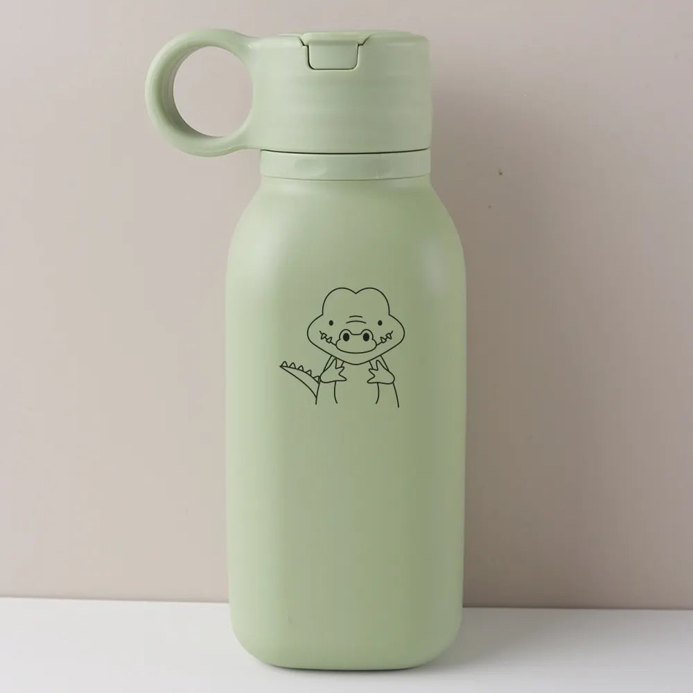 450ml Custom Name Silicone Straw Cup, Personalized Cartoon Pattern