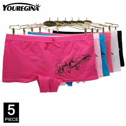Women Underwear Cotton Women Panties Solid Girls Boxers Shorts Boyshorts Knickers Ladies Seamless Lingerie M L XL 5 Pcs/Lot