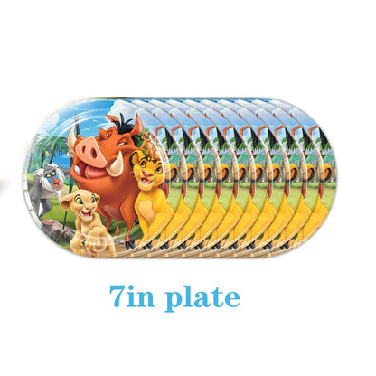 Lions Thme Boy Birthday Party Decorative Supplies Paper Cup Plates Napkin Caketopper Balloon For  Baby Shower Parties Decoration
