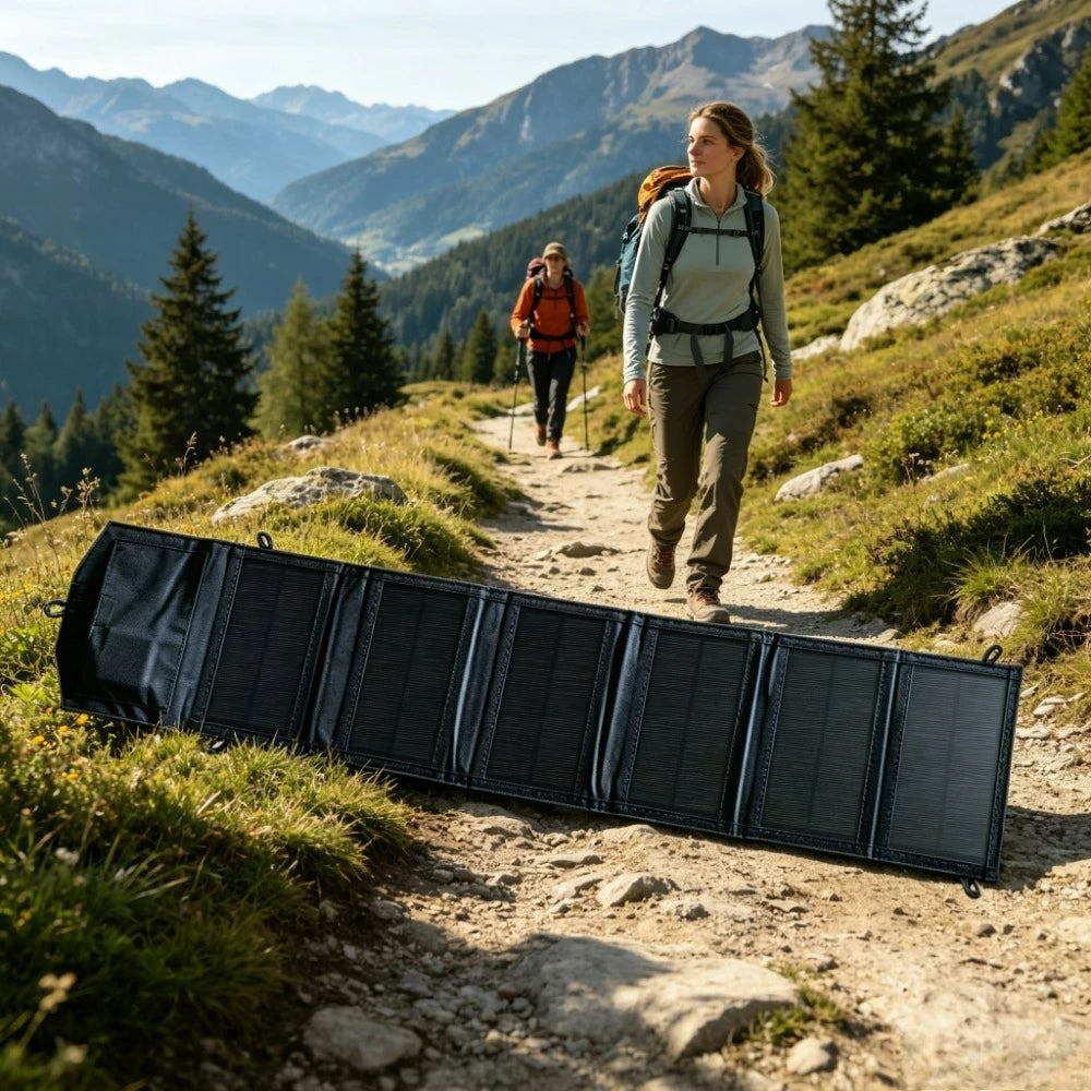 Backpack Carry Foldable Waterproof Solar Charging Panel 25W 100W Dual USB Camping Emergency Charger For Cell Phone Tablet Small