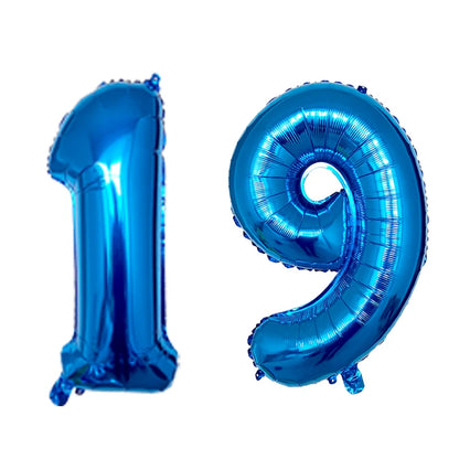 2Pcs 32 Inch Gold Silver Black Blue Red Helium Foil Number Balloon 16 17 18 19 20 21 Happy Birthday Party Decoration Supplies