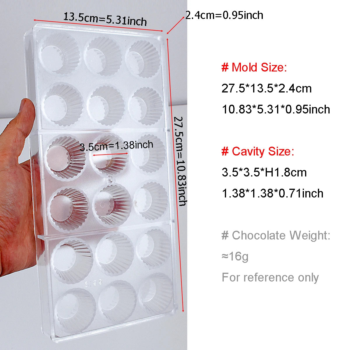 Chocolate Candy Mold Cupcake Shape Baking Polycarbonate Chocolate Molds Confectionery Bonbons Mould Baking Pastry Bakery Tools