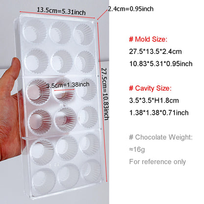 Chocolate Candy Mold Cupcake Shape Baking Polycarbonate Chocolate Molds Confectionery Bonbons Mould Baking Pastry Bakery Tools