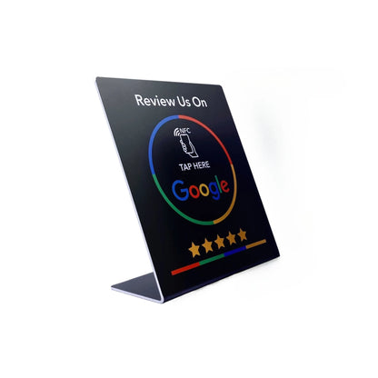 Tap The NFC Stand, Google NFC Review Card, Restaurant Bend Card, NFC Positive Review Card, Stand Desktop Review Card