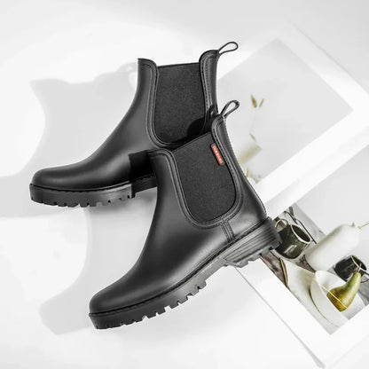 Women's short tube rain boots 2025 fashion new low top water shoes lightweight anti slip rain boots