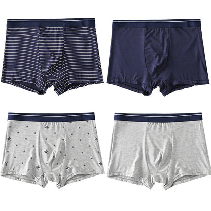 4pcs Men's Boxer Underpants Cotton Homme Panties Men Underwear Shorts Elastic Breathable Fashion Sexy Set Male Boxershorts Soft