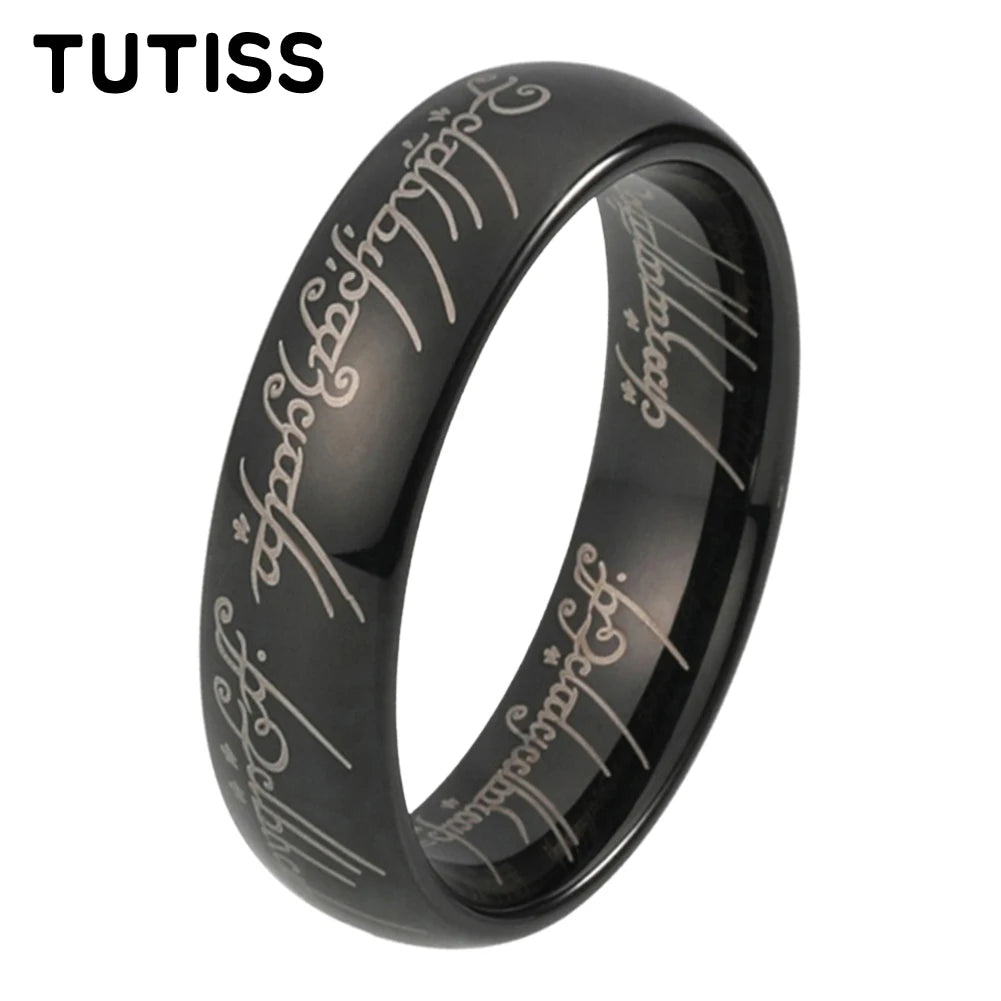 TUTISS 6/8mm Men Women Popular Engraving Ring Tungsten Wedding Band Domed Polished Stocks On Hand