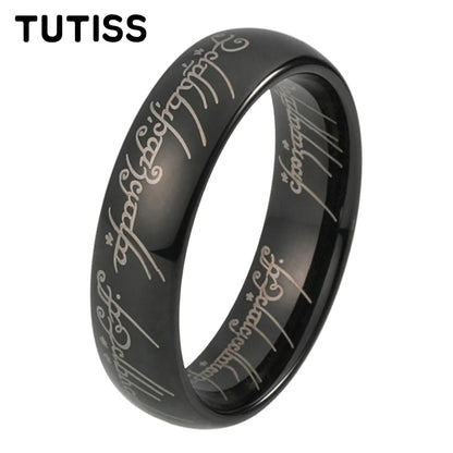 TUTISS 6/8mm Men Women Popular Engraving Ring Tungsten Wedding Band Domed Polished Stocks On Hand