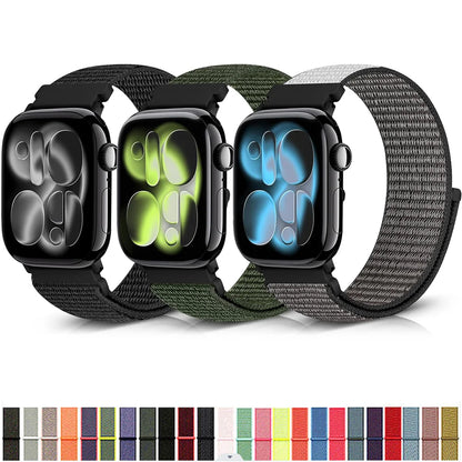 Nylon Loop for Apple Watch Band S11 46mm 40mm 44mm 45mm 42mm 41mm 49mm Smart Belt Bracelet for IWatch 11/10/9/8/7/6/SE/5/4 Strap