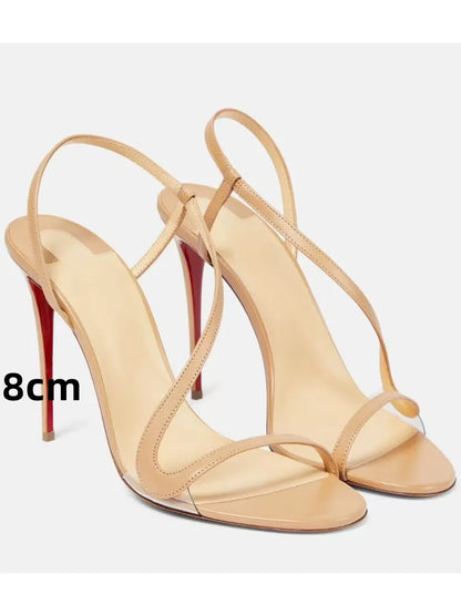 Ladies' Summer New Multi Color Serpentine Grass Stiletto Sandals Sexy Party Fashion Show 35-44 Large Women's Sandals