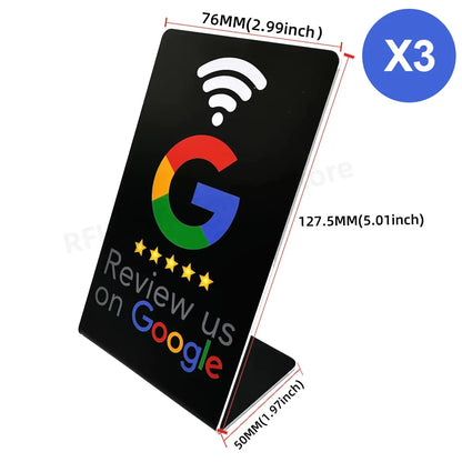 NFC Stand 13.56MHz Programmable Google Reviews NFC Stand Table NT/AG215 504 Bytes Google Review Display NFC Card Reviews Stand