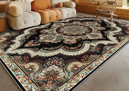 Ethnic Style Bedroom Decor Retro Carpet Light Luxury Carpets for Living Room Washable Lounge Soft Floor Mat Anti-slip Study Rug