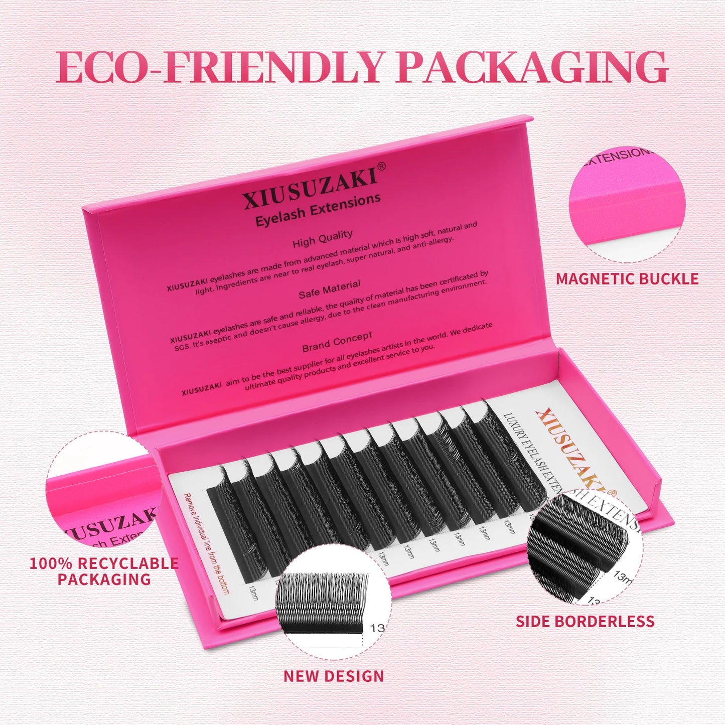 XIUSUZAKI U Shaped YY Eyelashes Extensions Matte Black Natural Double Tips U Shape 2D YY Lashes Premade Fans Volume False Lashes