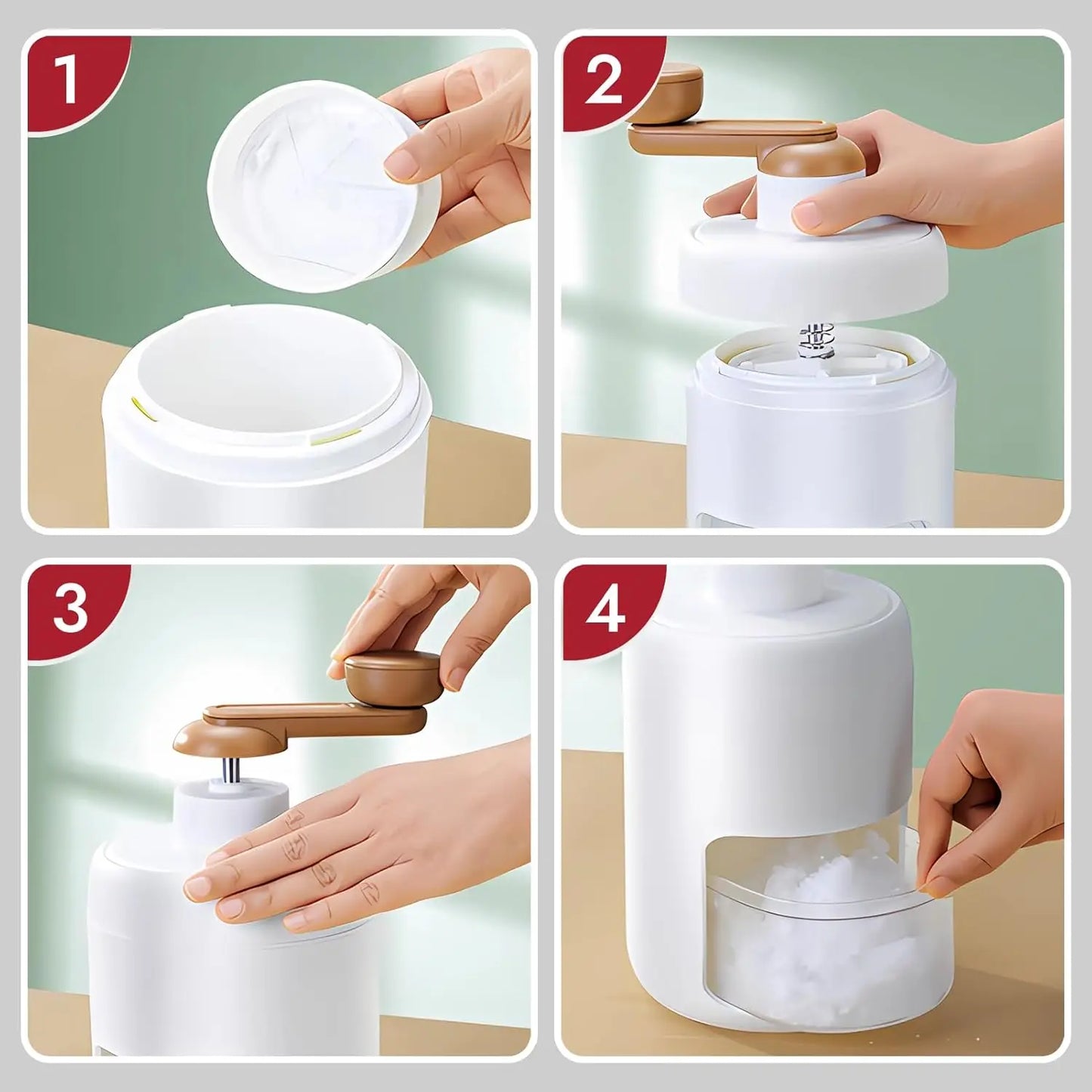 Shaved Ice Maker Machine for Home Ice Shaver Hand Crank Slushy Maker Machine Ice Crusher for Snow Cones Ideal for Outdoor Picnic