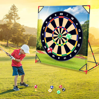 Golf Chipping Game Mat For Kids Golf Putting Mat Set Mini Vertical Golf Hitting Mat Golf Dartboard Practice Training Aid Trainer