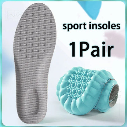 1 Pair Breathable Shock-absorbing Insoles Men's Outdoor Sport Insoles Soft Elastic Sole Comfortable Arch Support Insoles