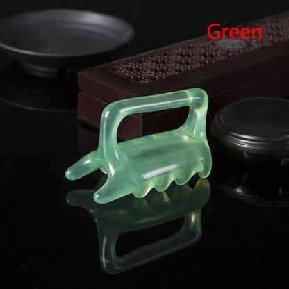 Resin Double Push Massager SPA Scraping Body Massage Tool For Spine Waist And Shoulder Relieve Physical Fatigue