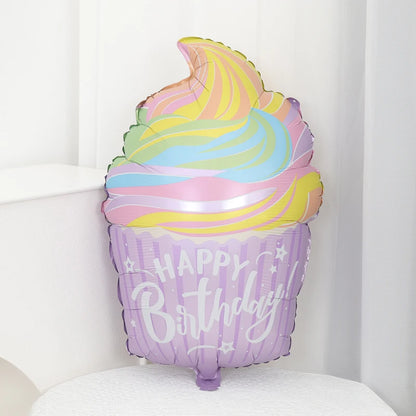 Birthday Cake Aluminium Foil Balloons Candy Ice Cream Cloud Camera Helium Balloon Birthday Party Decoration