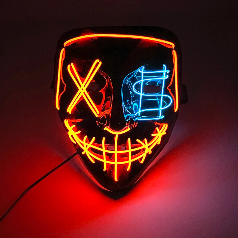 1 pcs Attractive Neon EL Wire Mask  More Colors For Choice Luminous LED Purge Mask Adult Cosplay Prop For Night Glow In The Dark