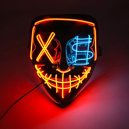 1 pcs Attractive Neon EL Wire Mask  More Colors For Choice Luminous LED Purge Mask Adult Cosplay Prop For Night Glow In The Dark