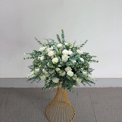 70/60/30cm White Rose Green Plants Leaf Artificial Flower Ball Wedding Table Centerpiece Decor Marriage Banquet Road Lead Floral