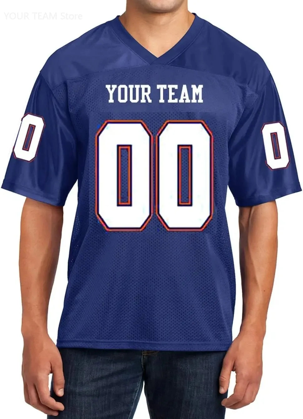 Custom American Football Jersey Green Large V-Neck Unisex Adult Sports Jersey Personalized Team Uniform - Breathable Polyester