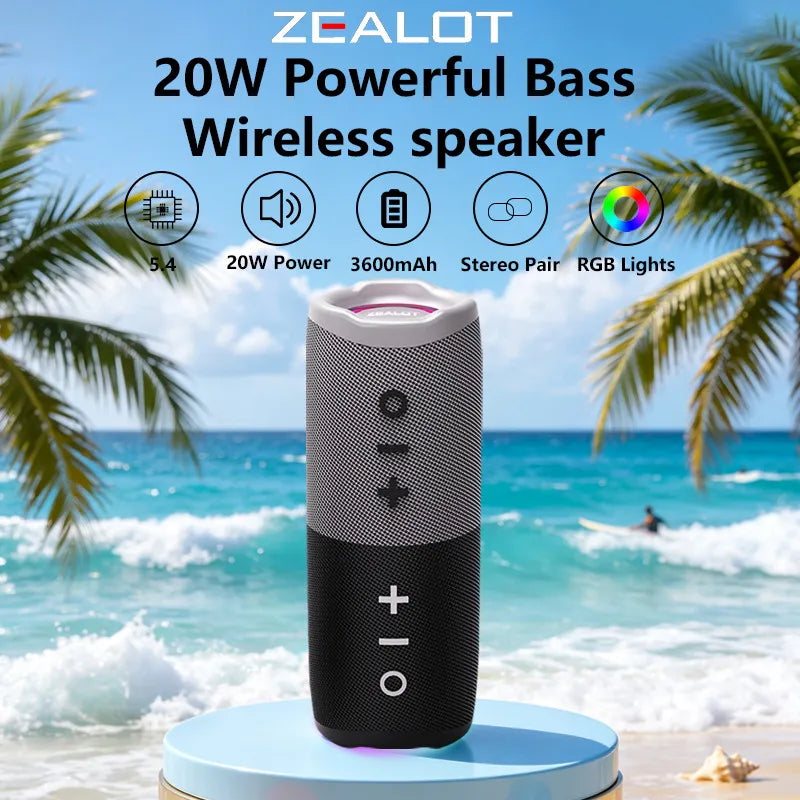 ZEALOT-M5 Magnetic Bluetooth Speaker, 2-in-1 Portable Mini Speaker with Power Bank, Macaron Colors, Dual Channel