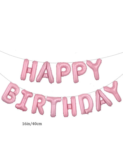 16 Inch Happy Birthday Balloons Pink Blue Aluminium Foil Balloon Birthday Party Decoration Suppries Home DIY Accessories Prop
