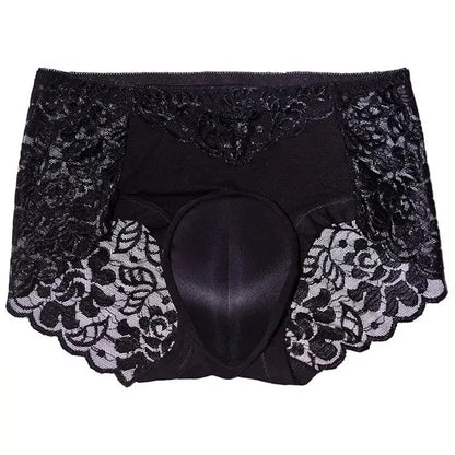 Panties For Men Camel Toe Underwear Hiding Gaff Briefs Sissy Lingerie Feminization Crossdressing Ultra-Thin Lace Underpants