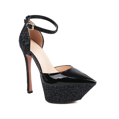 Brand Design Shiny Gold Women's Sandals New Sexy 15cm High Heels