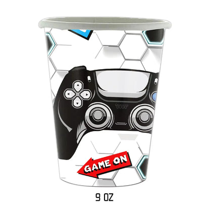 Gamepad Boy Birthday Party Decorations Paper Cup Plate Napkin Tablecloth Banner Caketopper Balloons For Baby Shower Supplies
