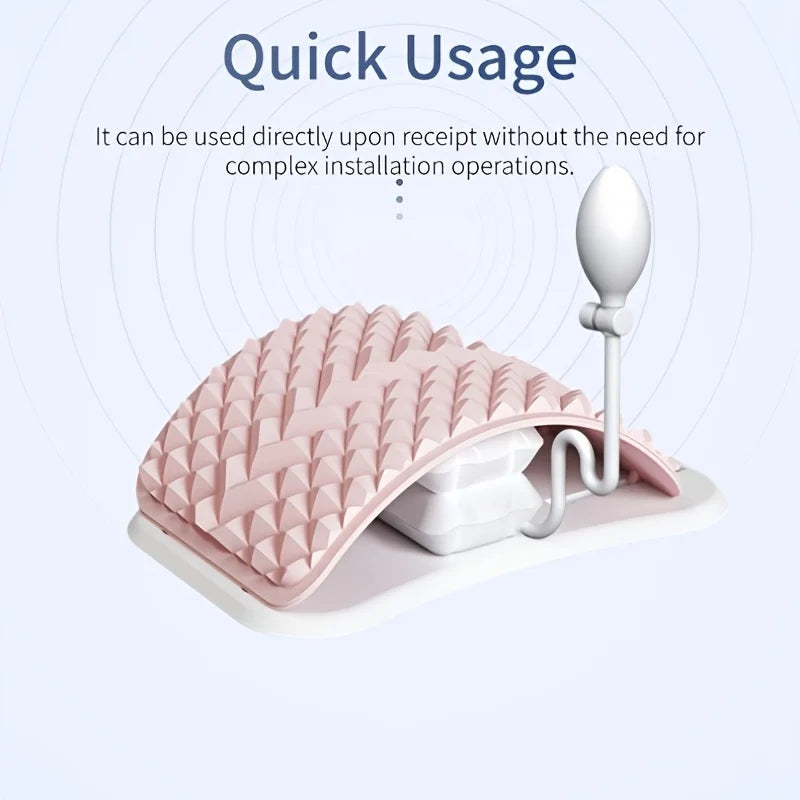 Portable Inflatable Lumbar Stretcher Airbag Top Back Stretching Soothing Support Easy Setup for Back Pain Relief