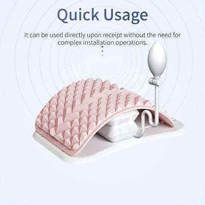 Portable Inflatable Lumbar Stretcher Airbag Top Back Stretching Soothing Support Easy Setup for Back Pain Relief