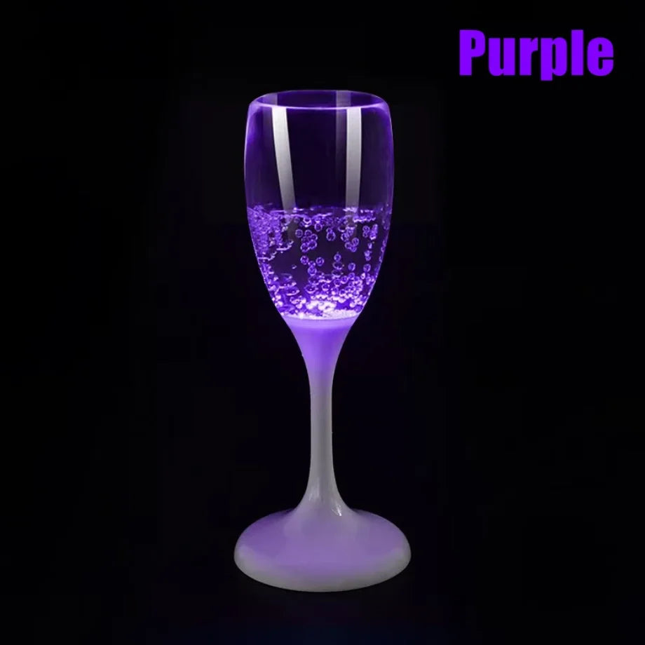 Colorful Flash Plastic Wine Cup 120ml LED Glowing Champagne Liquid Goblet, Wedding Banquet Bar Nightclub Party Supplies