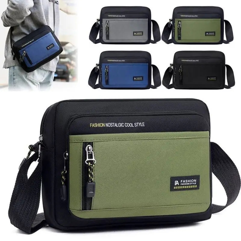 New Ox Cloth Men's Crossbody Bag Multi-Layer Busin Money Bag Mobile Phone Bag Soft Handle Casual Leisure Oulder Bag