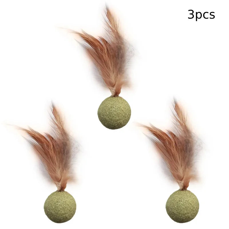 Pet Catnip Toys Edible Catnip Ball Safety Healthy Cat Mint Cats Home Chasing Game Toy Products Clean Teeth Cat Mint Ball