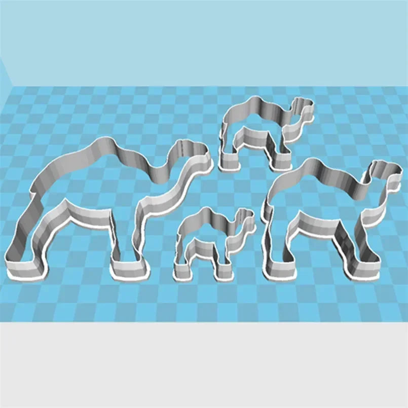 Four Specifications Cartoon Desert Animal,Single-humped Camel,Plastic Molds,Cake Fondant Tools,Cookie Sushi and Fruits Cutters