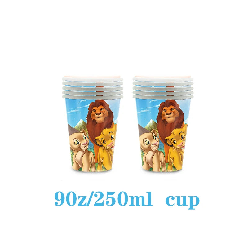 Lions Thme Boy Birthday Party Decorative Supplies Paper Cup Plates Napkin Caketopper Balloon For  Baby Shower Parties Decoration