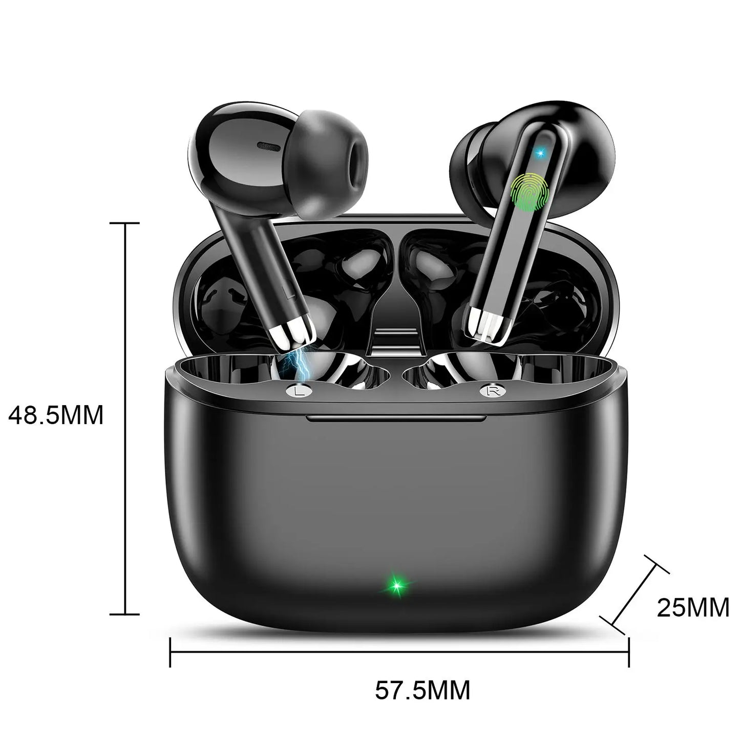 K66 Wireless Earbuds Bluetooth 5.3 ANC Active Noise Cancelling Headphones 48H Playtime IPX7 Waterproof HiFi Stereo Deep Bass In-Ear Sport Earphones with Mic for iPhone Samsung Android.