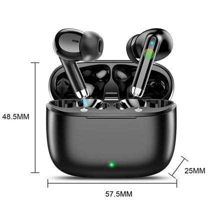 K66 Wireless Earbuds Bluetooth 5.3 ANC Active Noise Cancelling Headphones 48H Playtime IPX7 Waterproof HiFi Stereo Deep Bass In-Ear Sport Earphones with Mic for iPhone Samsung Android.