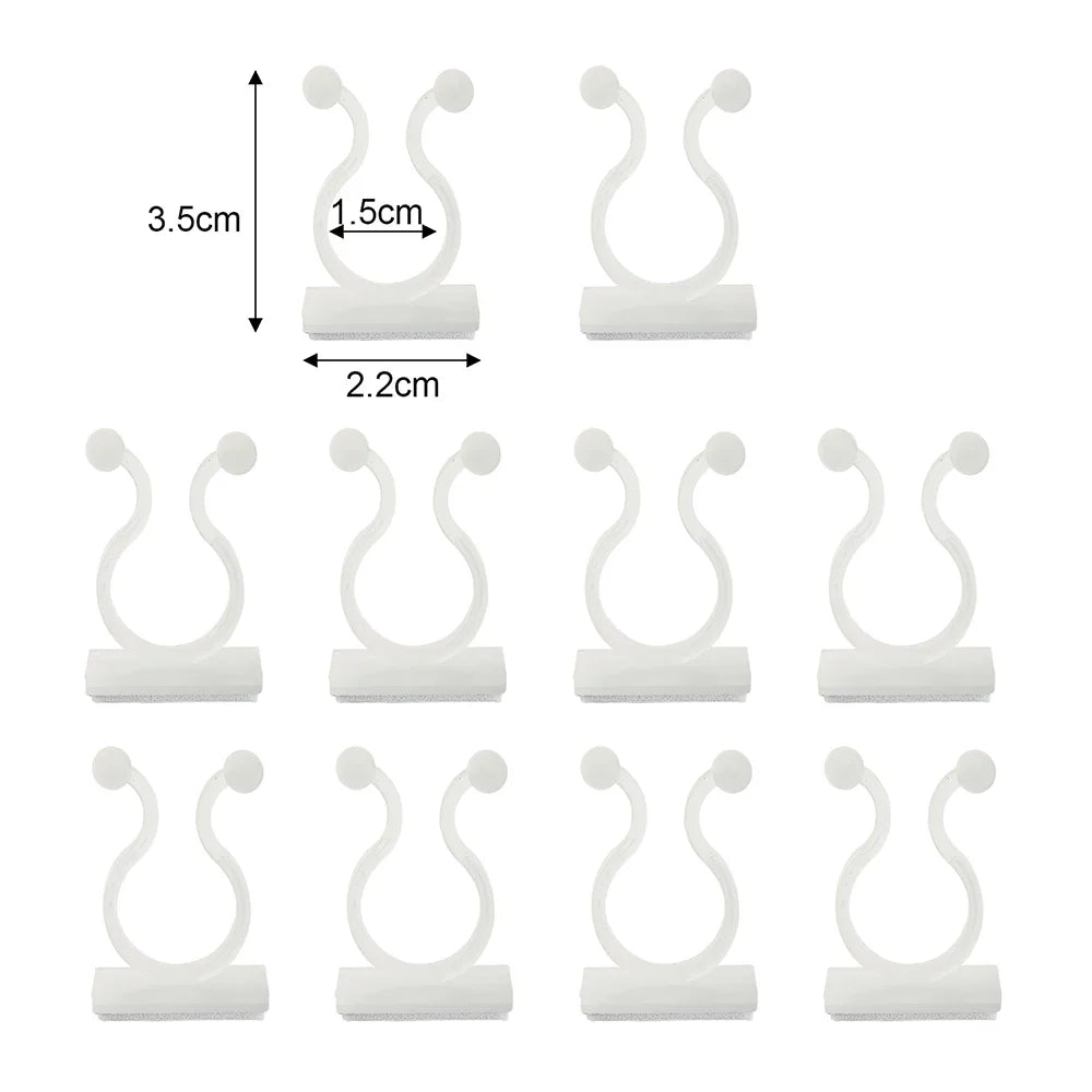 Invisible Plant Support Clips for Climbing Orchid Flower Ties Tomato Vine Plastic Garden Self-Adhesive Wall Fixture Binding Hook