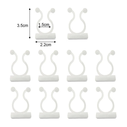 Invisible Plant Support Clips for Climbing Orchid Flower Ties Tomato Vine Plastic Garden Self-Adhesive Wall Fixture Binding Hook