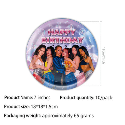 Kpop Katseye Party Decoration Tableware Tablecloth Cup Plate Napkin Sticker Bags Balloons Baby Shower Kpop Party Favors Supplies