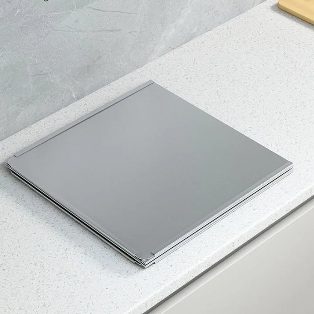 Stainless Steel Oil Splatter Guard Windproof Foldable Anti Splatter Shield 2 Sheet Silver Splash Proof Baffle Gas Stove