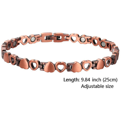 Women Magnetic Therapy Anklets 99.9% Pure Solid Copper 3500 Gauss Magnets Ankle Pain Relief for Arthritis Adjustable Size