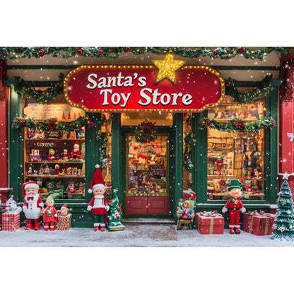 Christmas Candy Toy Store Christmas Tree Gift Theme Banner Background, Birthday Party Decoration Photography Background Cloth